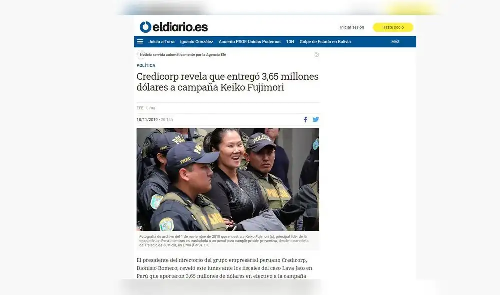 Prensa extranjera da cuenta sobre revelación de Dionisio Romero. Foto: Difusión.