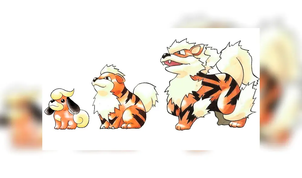 La familía evolutiva de Growlithe.