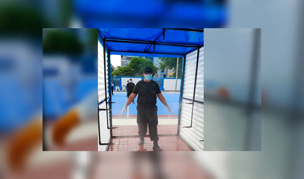 Cámara de Desinfección en San Miguel. Foto: Municipalidad de San Miguel