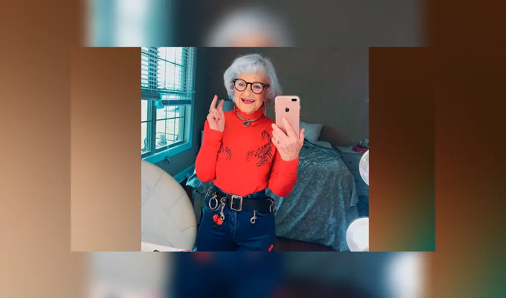 Desliza hacia la izquierda para conocer a la mujer de 92 años, quien ha causado furor en Facebook.
