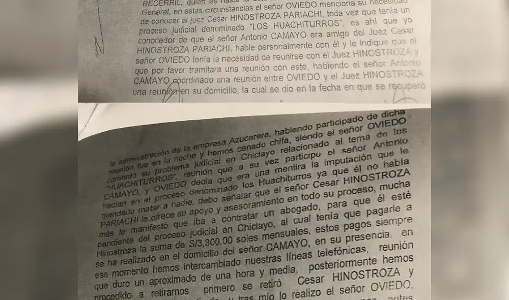 Camayo se contradice en declaraciones sobre Oviedo e Hinostroza Camayo se contradice en declaraciones sobre Oviedo e Hinostroza