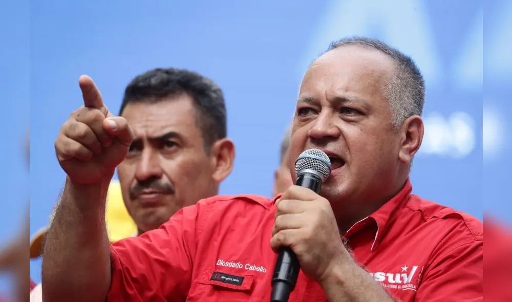 Diosdado Cabello, en una movilización contra el imperialismo. Foto: EFE.