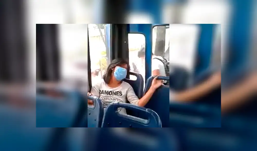 Mujer sospechosa de coronavirus se descompensa en bus. Foto: Captura Mujer sospechosa de coronavirus se descompensa en bus. Foto: Captura
