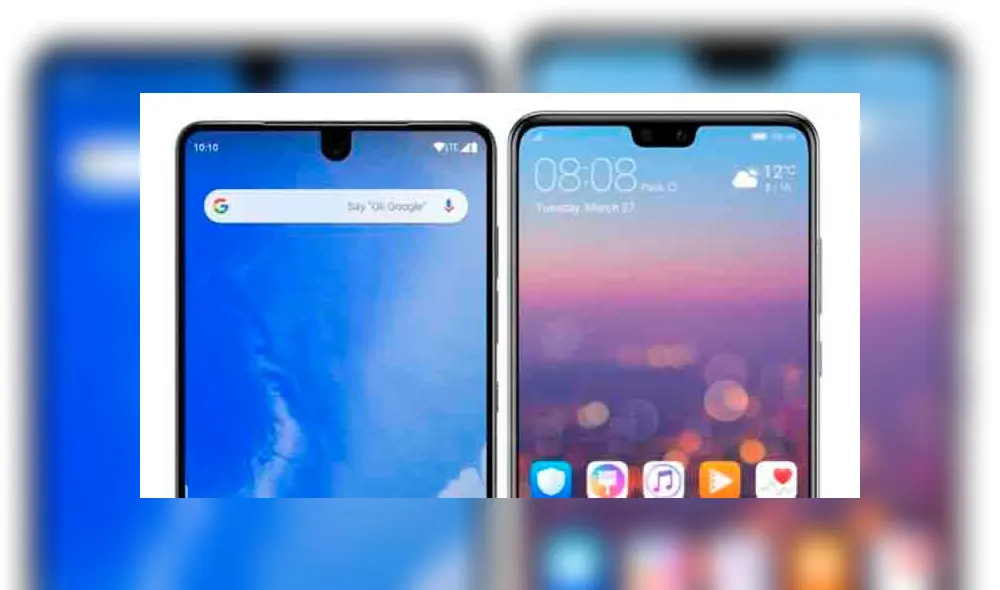 Teléfonos con notch en la parte frontal. (Fotos: Teknófilo)