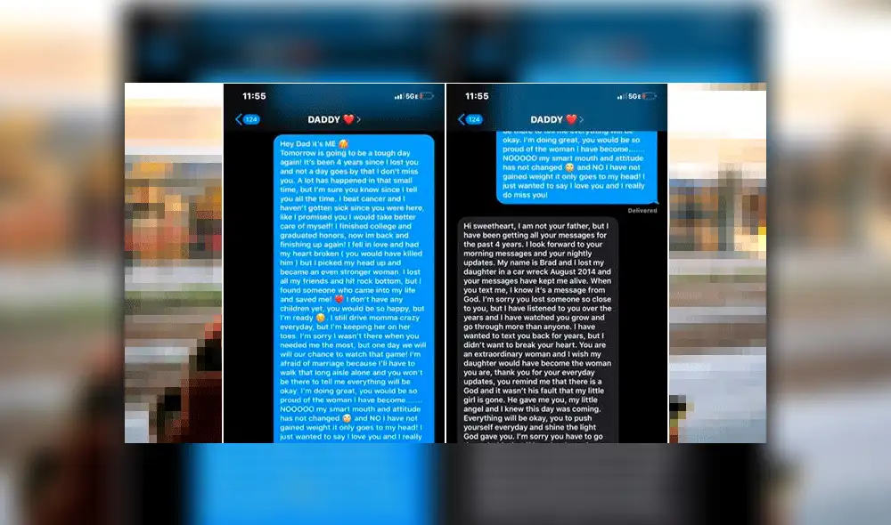 Envía mensajes a su padre fallecido y de repente recibe desconcertante respuesta [FOTOS]