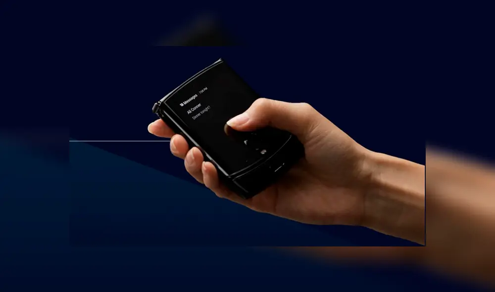 Pantalla secundaria en la parte externa del Motorola Razr. Pantalla secundaria en la parte externa del Motorola Razr.