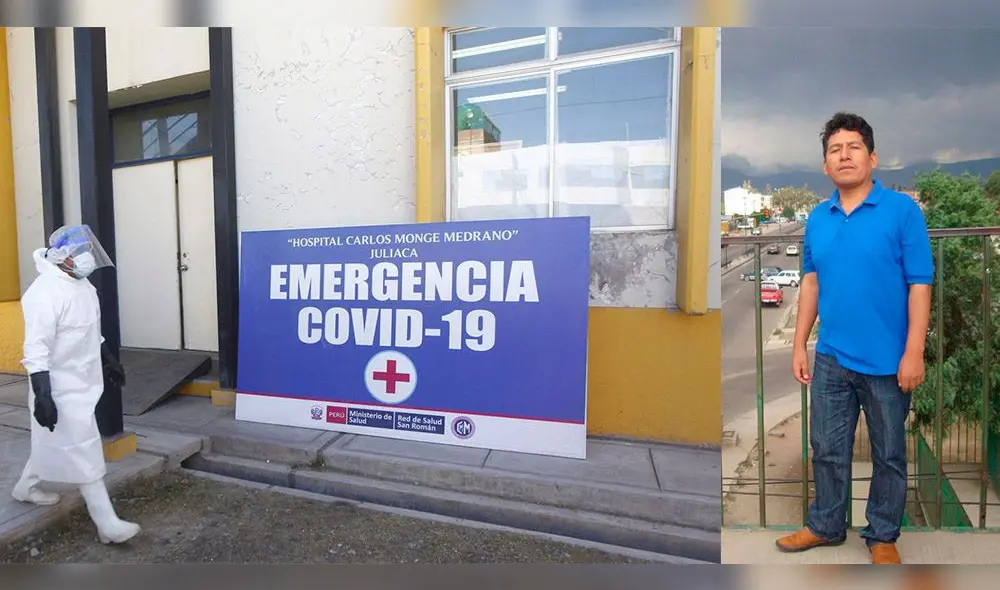 Galenos piden atención urgente para el médico Wilbert Sánchez Huarcaya, quien se contagió en el hospital Carlos Monge Medrano de Juliaca.