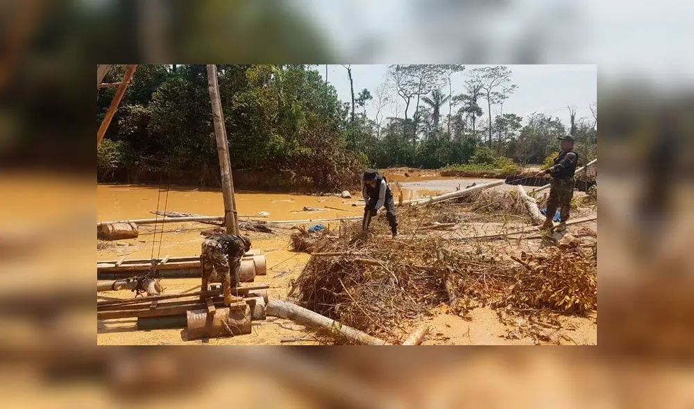 Hallan campamento minero en zona de amortiguamiento de Reserva Nacional de Tambopata, en Madre de Dios. Créditos: Difusión.