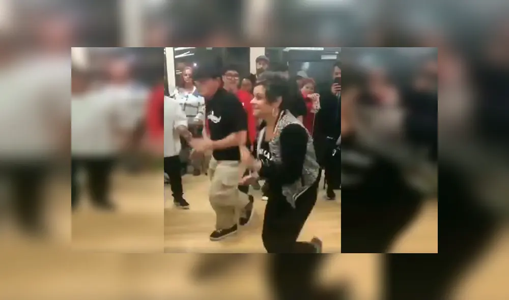 En Facebook, los esposos asombraron con sus singulares movimientos en una clase de baile.