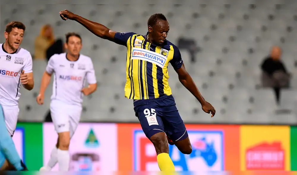 Usain Bolt se lució con un doblete en el fútbol de Australia [VIDEO] 