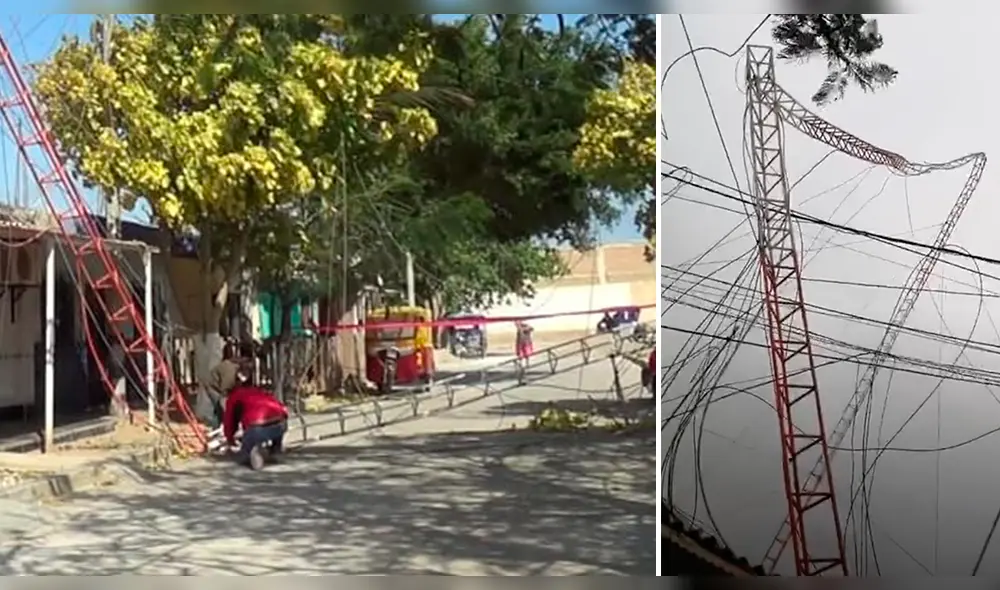 Antena de radio cae sobre vivienda en Talara Antena de radio cae sobre vivienda en Talara