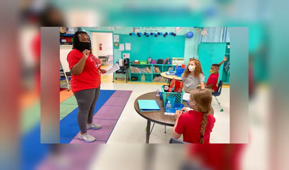 Un aula de primaria en un centro de Lauderdale (Misisipi), que ha abierto sus escuelas en agosto. Foto: Bill Graham / AP