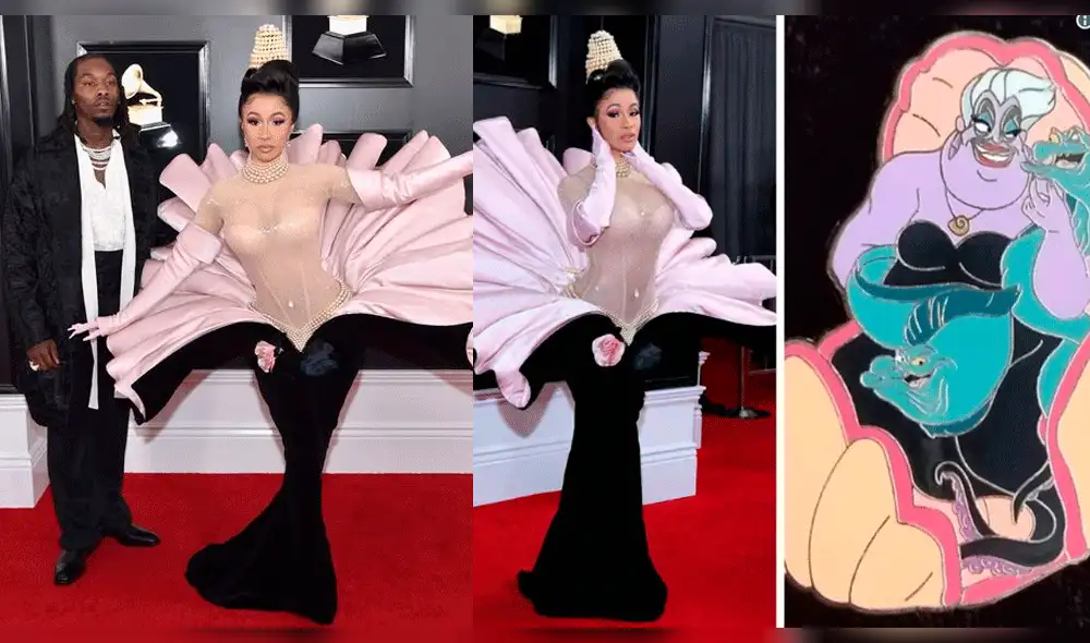 Cardi B es viral en redes por el vestido que usó en los Grammy 2019