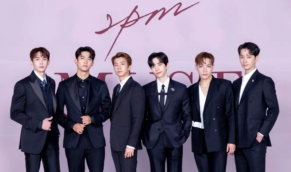 Nichkhun, Taecyeon, Wooyoung, Junho, Jun.K y Chansung de 2PM en la conferencia de su comeback Must. Foto: JYP