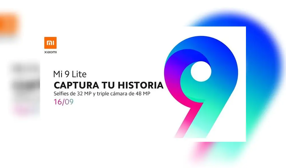 Xiaomi Mi 9 Lite será presentado el próximo 16 de septiembre.