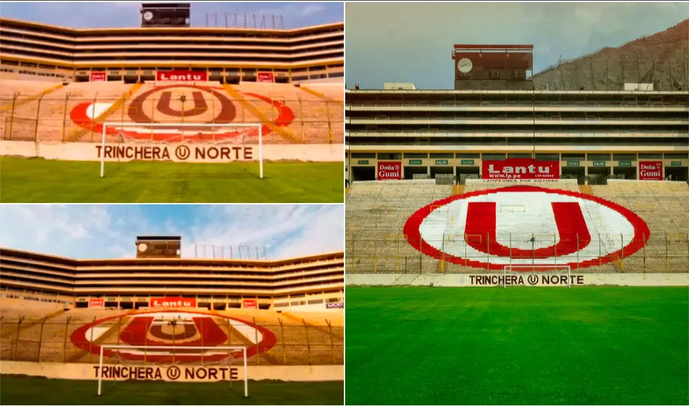 Hinchas de Universitario de Deportes mejoraron el logo que aparece en la tribuna norte del estadio Monumental. | Foto: @Universitario
