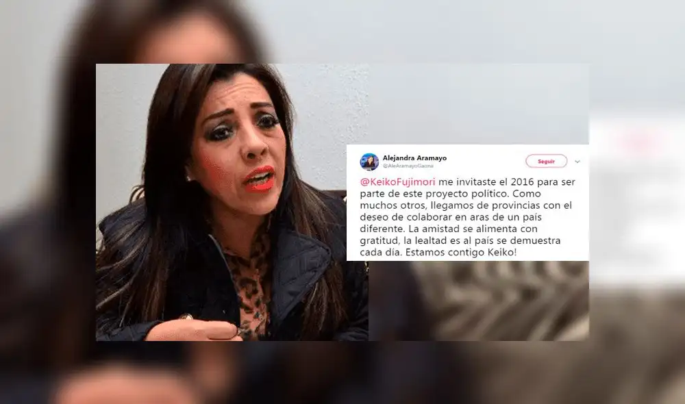 Alejandra Aramayo dedica tuit a Keiko Fujimori: "Estamos contigo" Alejandra Aramayo dedica tuit a Keiko Fujimori: "Estamos contigo"