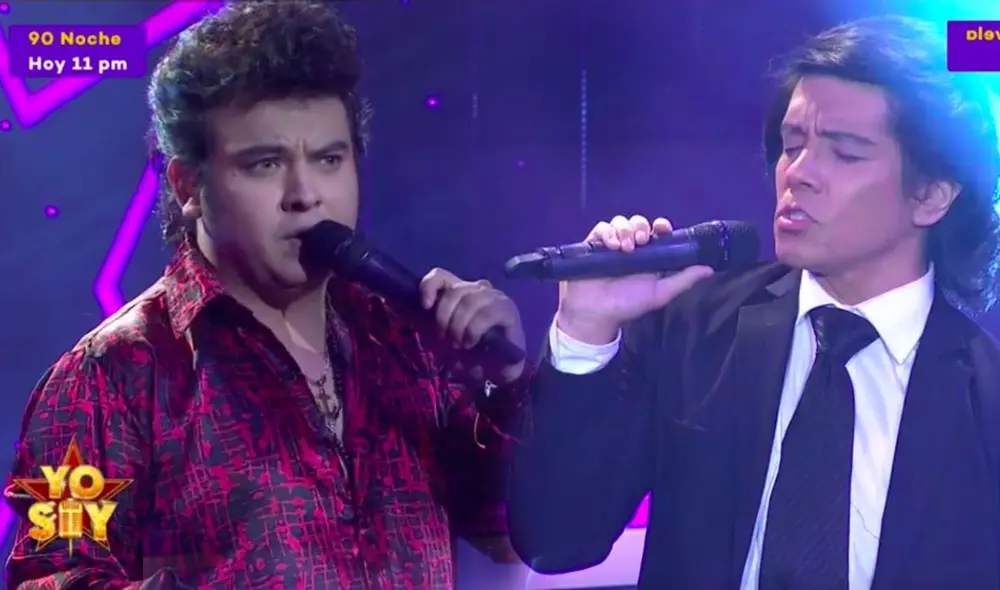 El imitador de Mijares cantó "El privilegio de amar" y el intérprete de Julio Iglesias entonó "Quijote". Foto: captura Latina