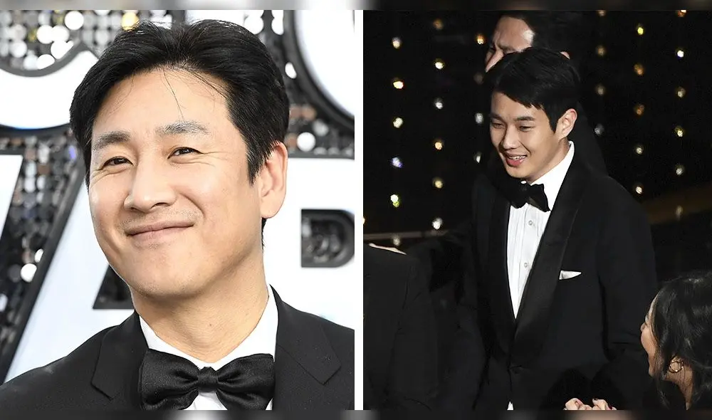 Lee Sun Gyun y Choi Woo Shik en la temporada de premios por Parasite. Foto: AFP