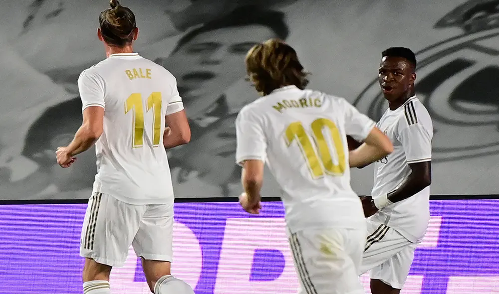 Vinicius Jr. marcó el primer gol del partido entre el Real Madrid y Mallorca por LaLiga Santander. | Foto: AFP