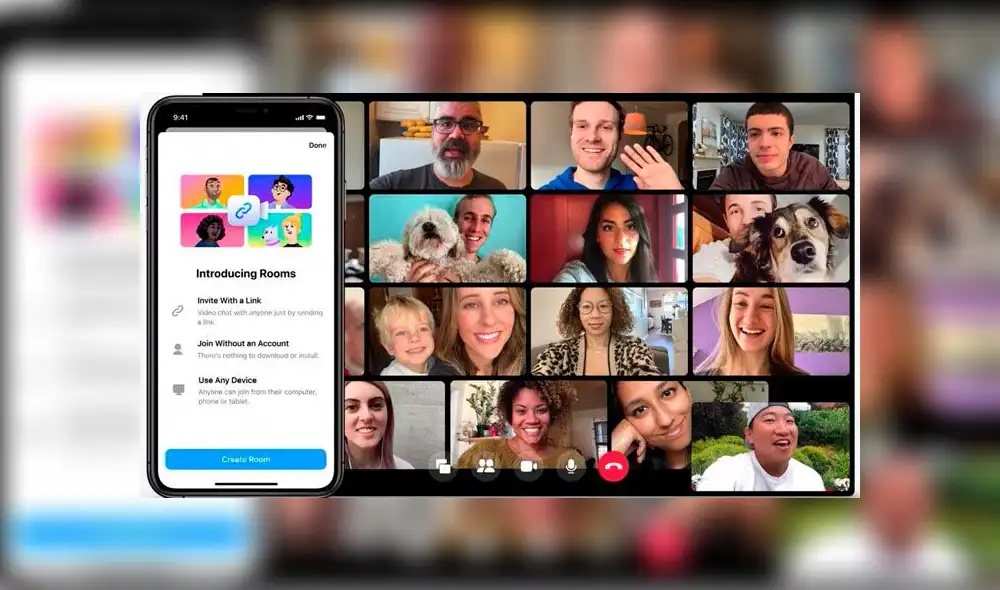 Puedes crear salas de videollamadas de hasta 50 personas. Puedes crear salas de videollamadas de hasta 50 personas.