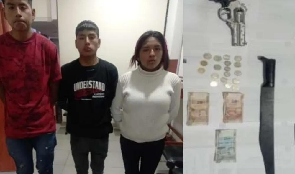 Policías capturan a una banda que asaltó con cuchillo a menor de edad en Cayma. Foto PNP. Policías capturan a una banda que asaltó con cuchillo a menor de edad en Cayma. Foto PNP.