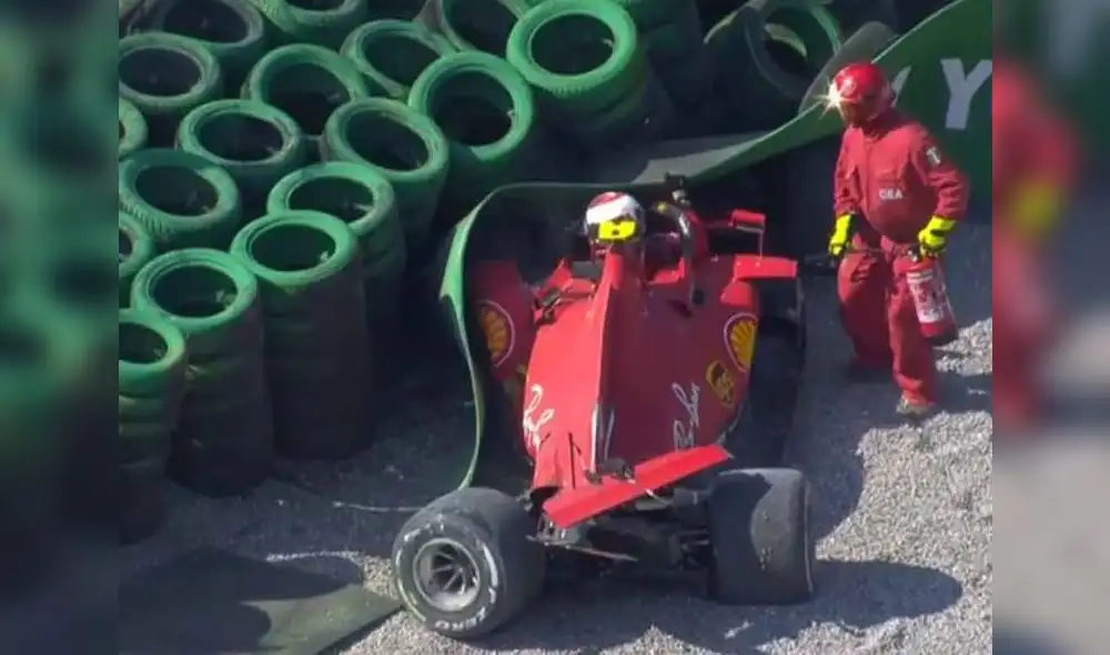 Leclerc abandonó a la mitad de la carrera. Foto: Fox Sports Leclerc abandonó a la mitad de la carrera. Foto: Fox Sports