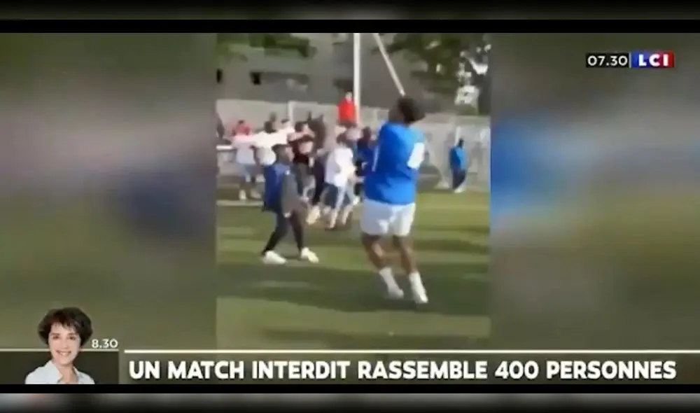 Francia: organizan partido de fútbol en medio de la pandemia. Foto: Twitter Francia: organizan partido de fútbol en medio de la pandemia. Foto: Twitter