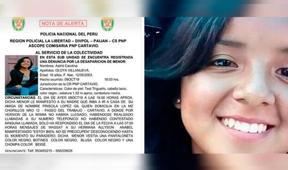 Adolescente lleva cinco días desparecida.