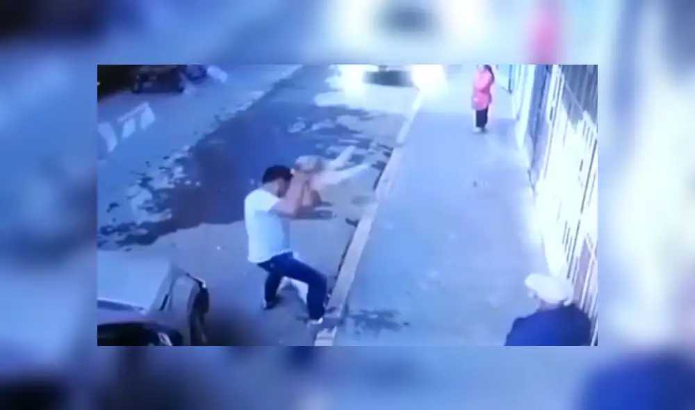 Antes de lanzarlo contra el suelo el agresor ya había pateado al perro. (Foto: Captura de video / Latina Noticias)