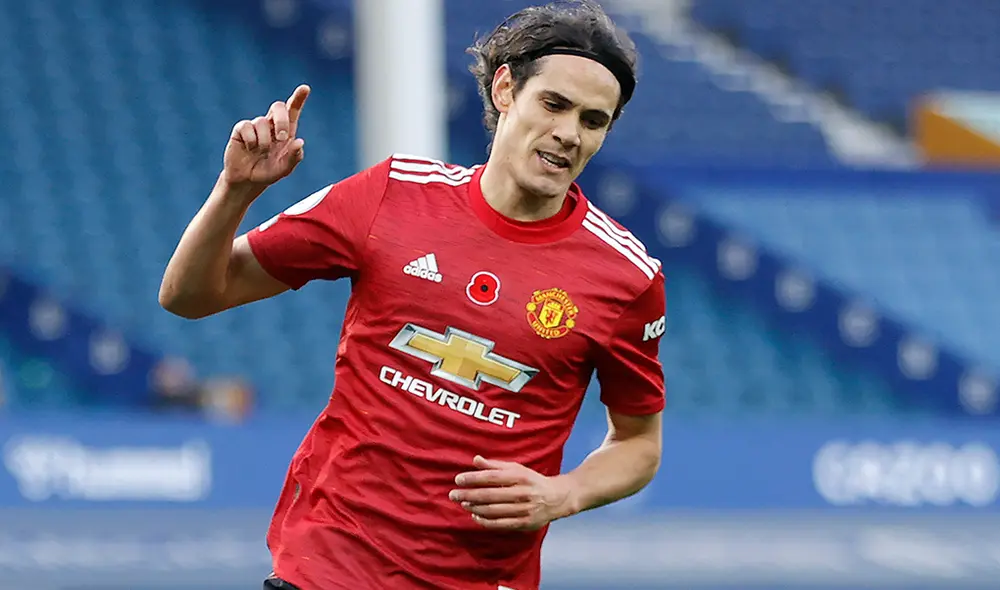 Cavani marcó el tercer tanto para el Manchester United. Foto: AFP