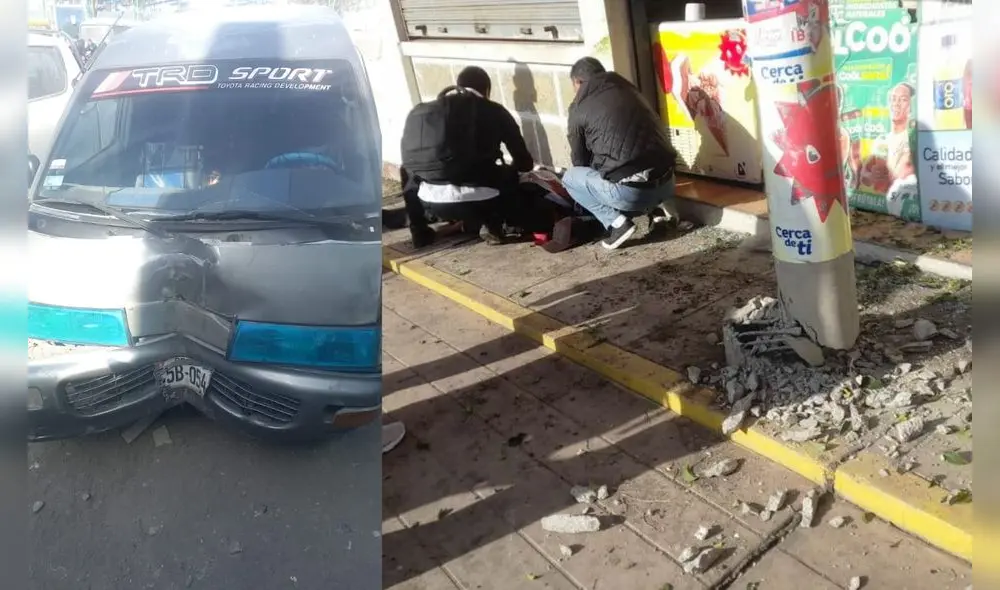 Arequipa. joven tacneño quedó grave luego de ser atropellado por la combi.