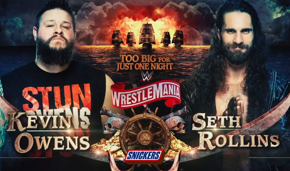WrestleMania 36: Kevin Owens vs. Seth Rollins. | Foto: WWE
