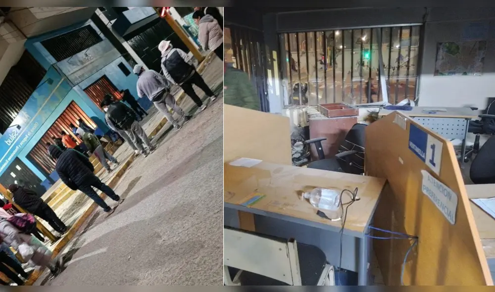 Destrozaron oficinas administrativas de EsSalud, en la ciudad de Juliaca. Foto: Composición LR/Difusión