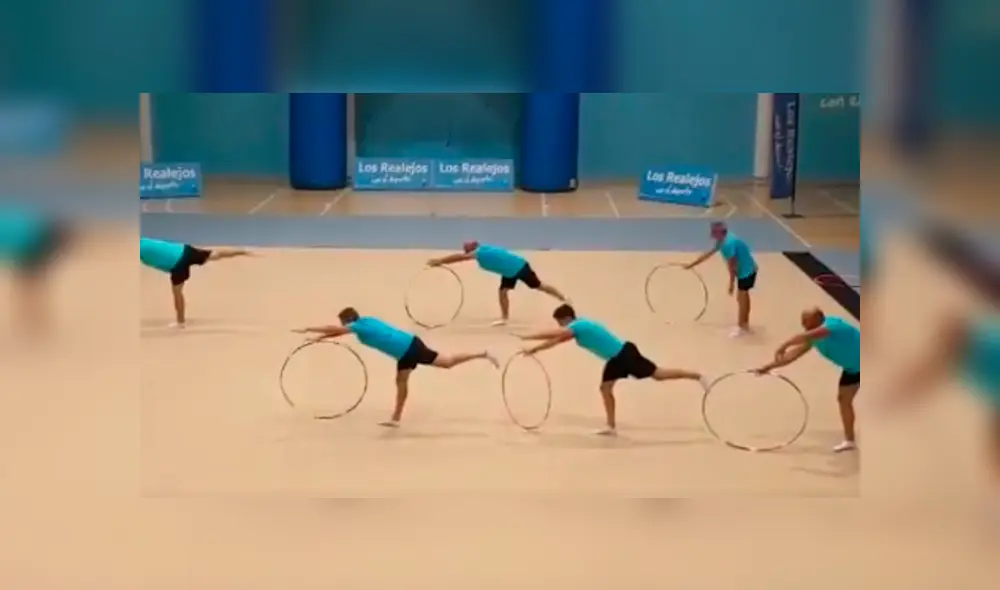 Papás bailaron en honor a sus hijas gimnastas y causaron furor entre el público asistente Papás bailaron en honor a sus hijas gimnastas y causaron furor entre el público asistente