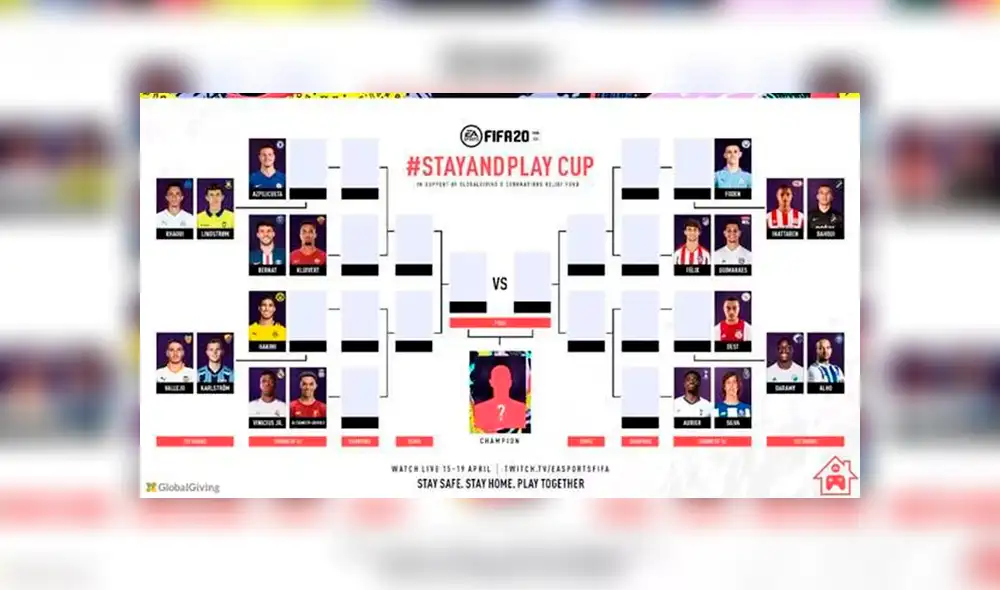 Hoy, 17 de abril, se juegan el pase a los cuartos de final del torneo FIFA 20 Stay and Play Cup online.