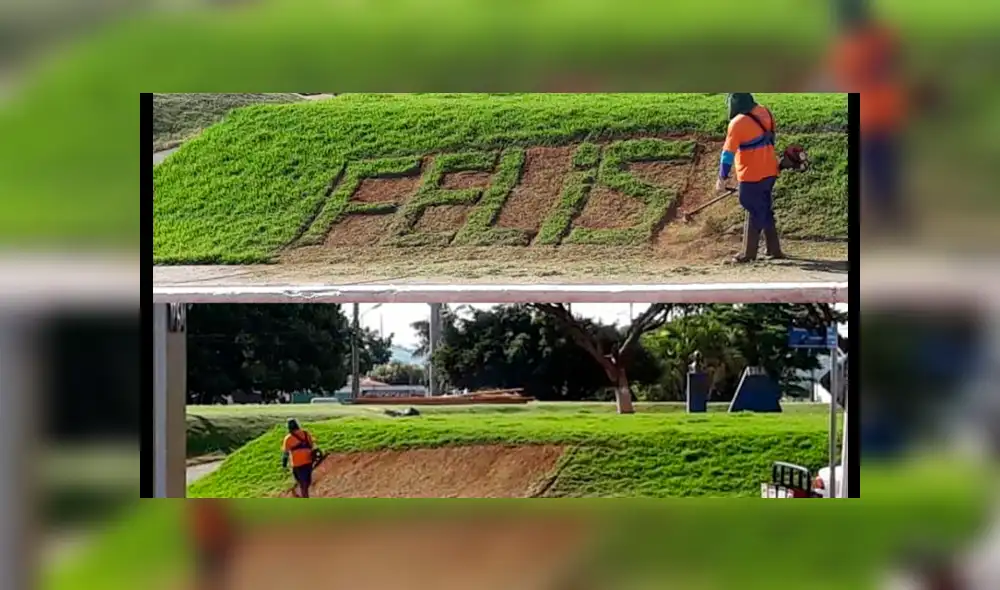 Facebook viral: jefes de jardinero que escribió "felis navidad" en césped lo defienden de críticas [FOTO] 