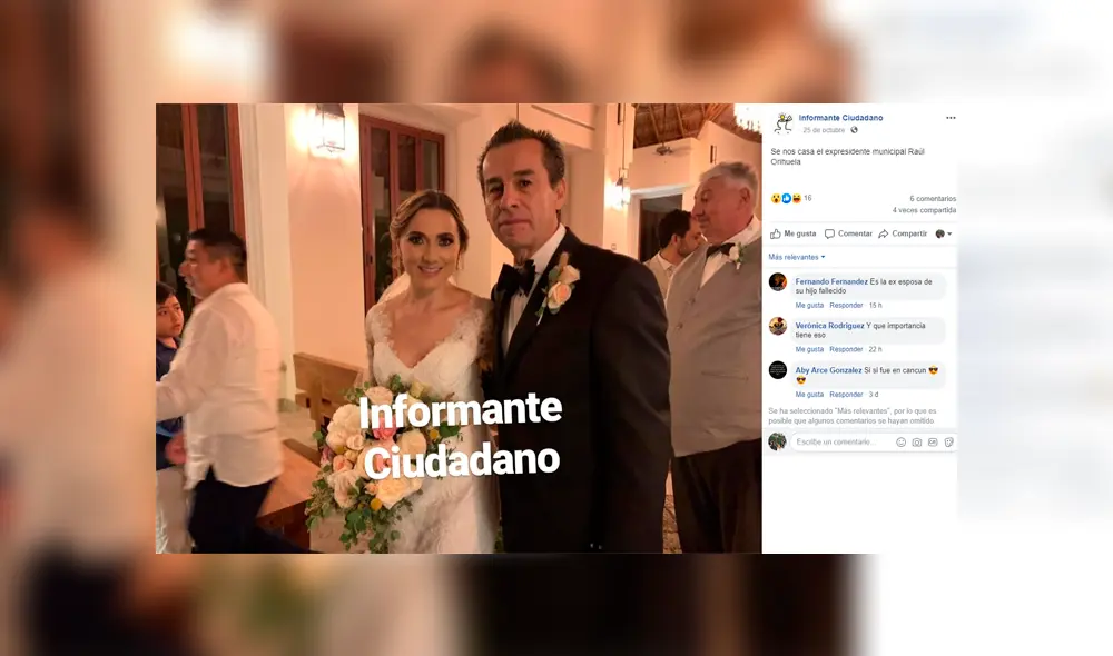 Ex alcalde mexicano se casó con la viuda de su hijo fallecido [FOTOS]