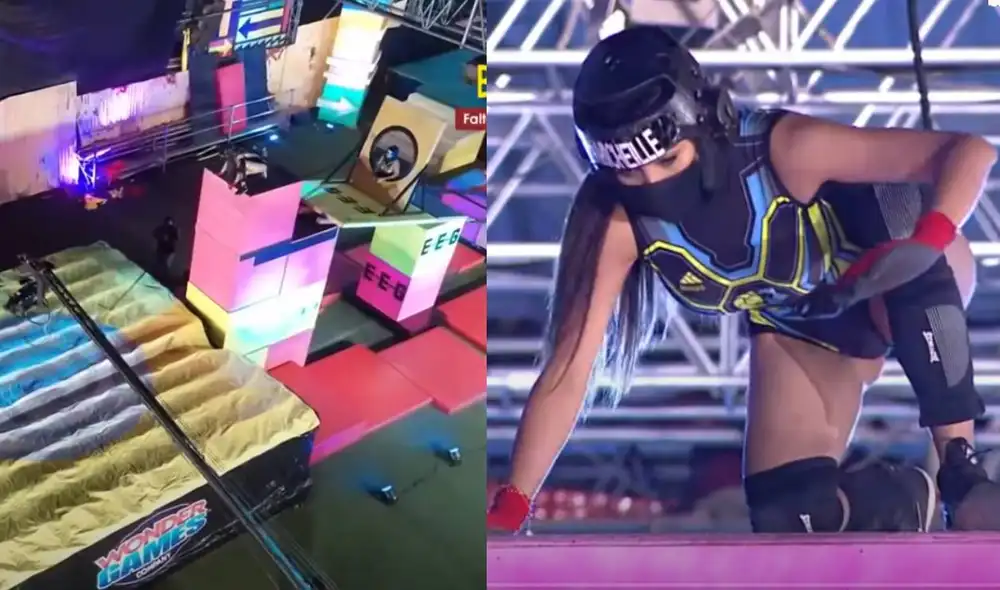 Michelle Soifer supera su miedo a las alturas en Esto es guerra. | Foto: Composición captura América TV.