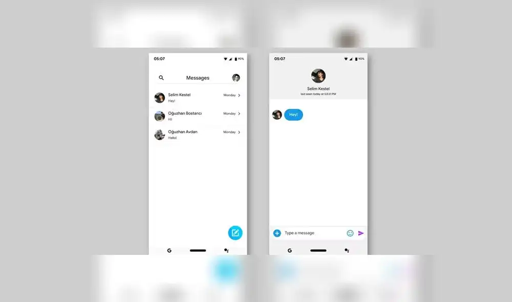 La inclusión de la aplicación que el diseñador bautiza como gMessage.