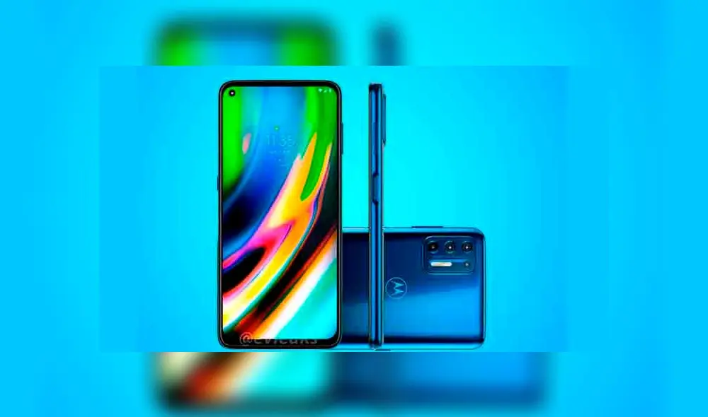 Motorola Moto G9 Plus de color azul. (Fotos: Evan Blass)