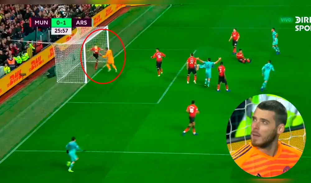 Manchester United vs Arsenal: grosero 'blooper' de De Gea para el 1-0 de Mustafi [VIDEO]