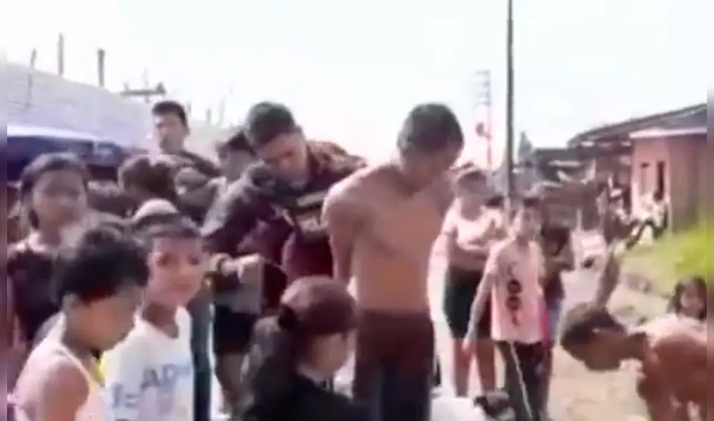 Los sujetos eran acusados de robar un televisor y un equipo de sonido. (Foto: Captura video) Los sujetos eran acusados de robar un televisor y un equipo de sonido. (Foto: Captura video)