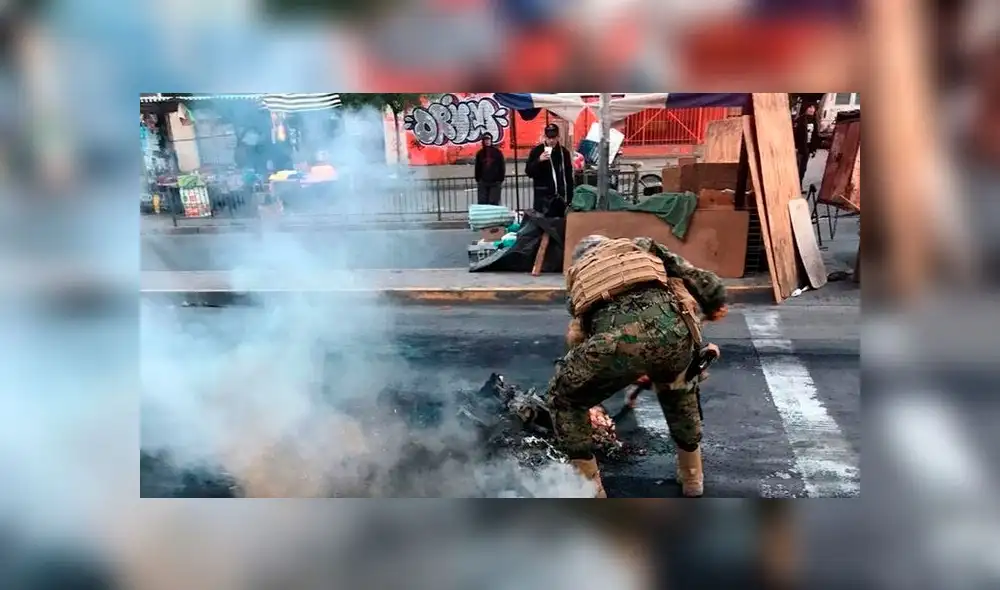 El Ejército de Chile tomó las calles tras las protestas ante incremento de pasajes en el Metro, dictado por Sebastián Piñera. Foto: Difusión