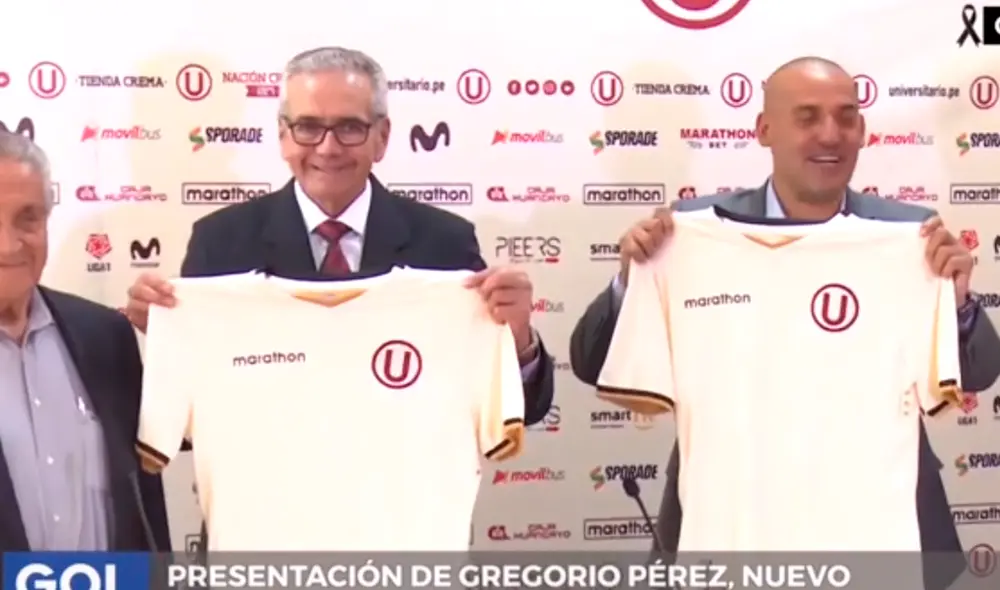 Universitario de Deportes presentó en sociedad al técnico Gregorio Pérez. | Foto: Gol Perú Universitario de Deportes presentó en sociedad al técnico Gregorio Pérez. | Foto: Gol Perú