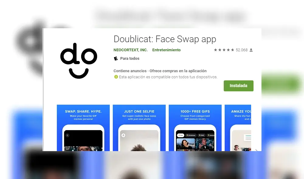 La app está disponible en Google Play. Foto: Captura.