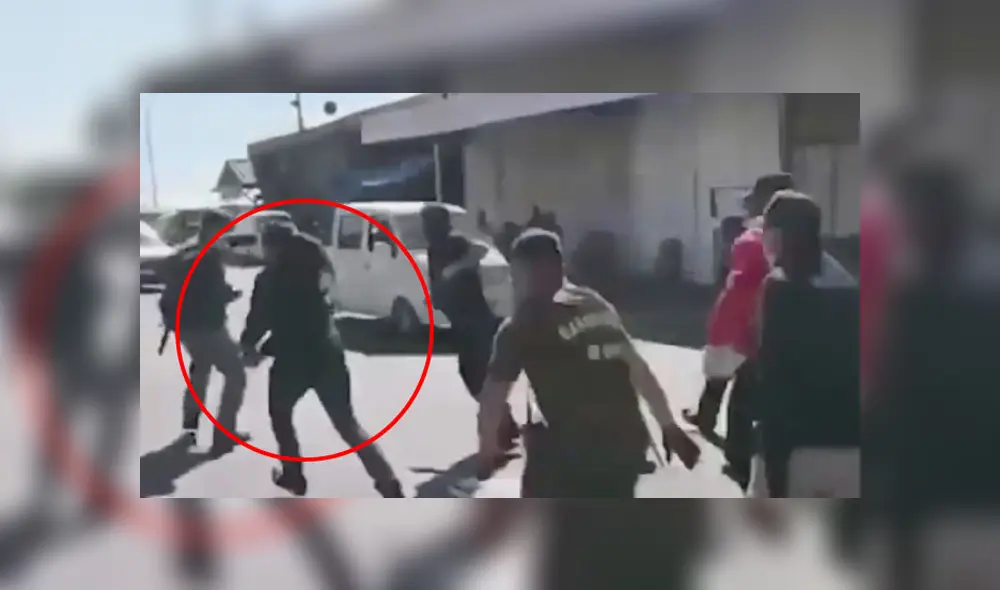 La mujer con coronavirus comenzó a correr cuando se percató de la presencia de los guardias. Foto: Captura