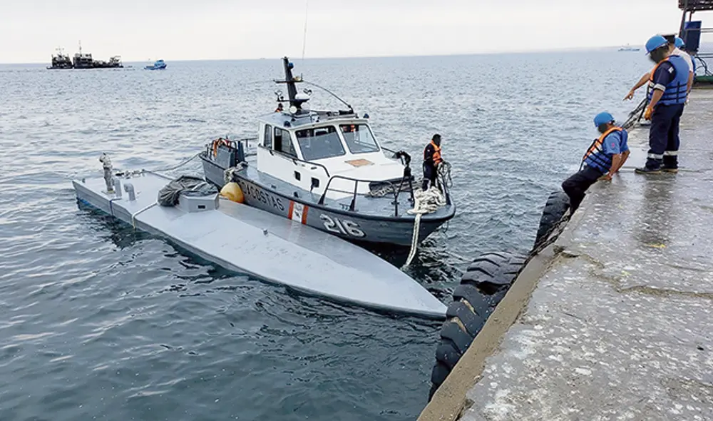 Operación. El semisumergible con el cargamento de droga fue descubierto frente a Talara.