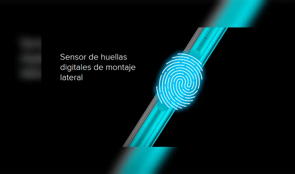 El sensor de huellas digitales está ubicado en el lateral del teléfono.