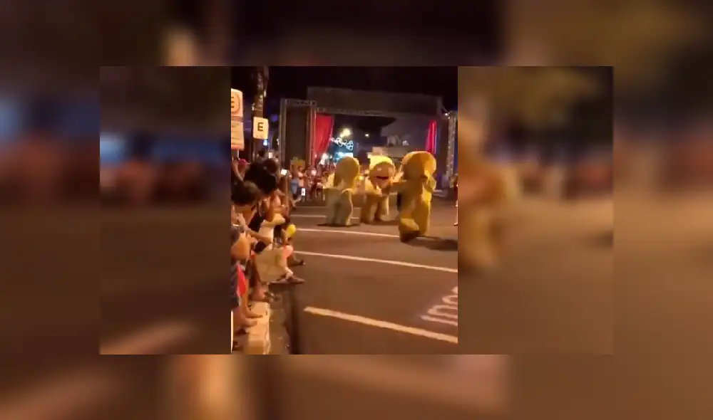 Video es viral en YouTube. El sujeto estaba participaba de un pasacalle junto a otros hombres vestidos de la famosa galletita de jengibre y fue sorprendido por el can Video es viral en YouTube. El sujeto estaba participaba de un pasacalle junto a otros hombres vestidos de la famosa galletita de jengibre y fue sorprendido por el can